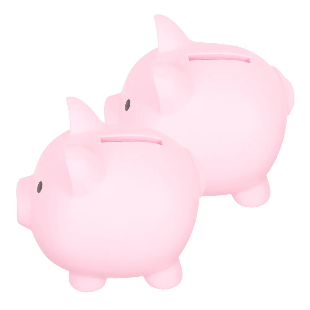 Tirelire en forme de cochon en vinyle, 2 pièces, jolie tirelire pour enfants, Pot d'économie de pièces de monnaie, banque décorative domestique pour économiser quotidiennes et anniversaire