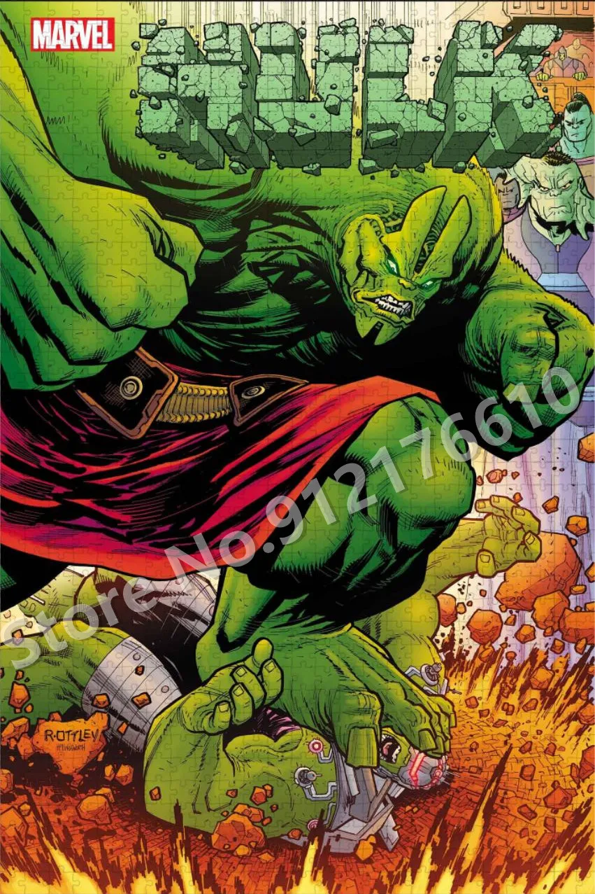 Hulk กัปตันจิ๊กซอว์ปริศนา 108/200/300/500/1000 ชิ้น Disney Superhero การ์ตูนการ์ตูนปริศนาเด็ก Decompression ของเล่น