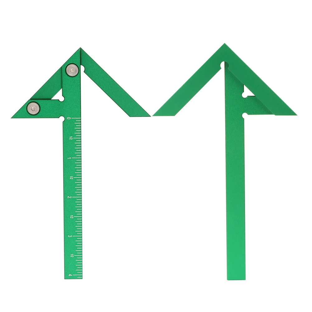 Aluminum Imperial Circle Center Positioning 45/90 Degree Positioning Ruler Multi-Function Arrow Ruler High-Precision Measuring