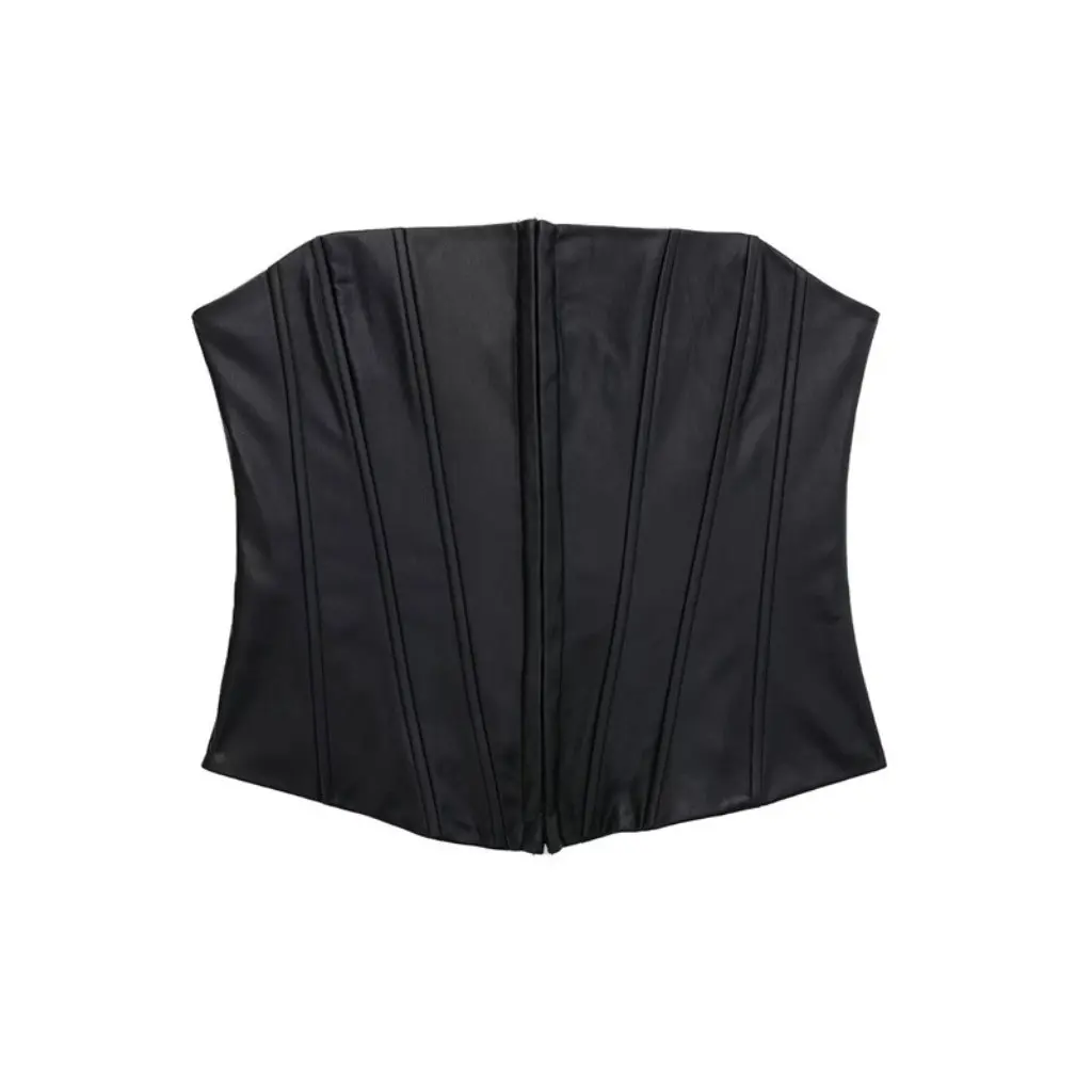 

Winter European American Style Zaura Imitation Leather Tight Tube Top Sexy Outerwear for Women Export