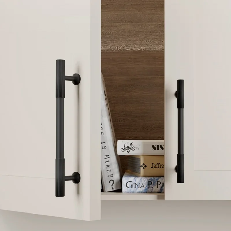 Light Luxury Modern Surface Mounted Brass Solid Handle Single Hole Vertical Pattern Rolled Flower Clothes Cabinet Drawer Handle