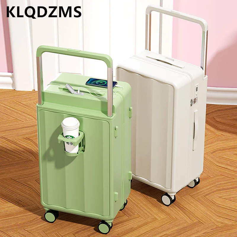 KLQDZMS 20 "24" 26 "pollici ABS + PC valigia studente Boarding Box ricarica USB Trolley valigia bagaglio a mano resistente e durevole