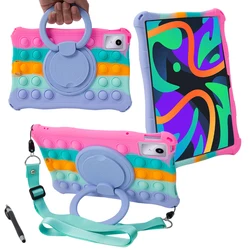 For Tab M11 TB-330FU TB-331FC Soft Silicone Shell Kids Funda Case For Lenovo Xiaoxin Pad 2024 11 inch 360 Rotating Stand Cover