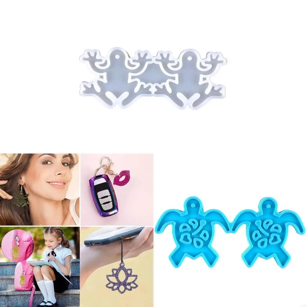 195C Turtles Frogs Epoxy Resin Molds DIY Necklace Jewellery Making Keychain Mould