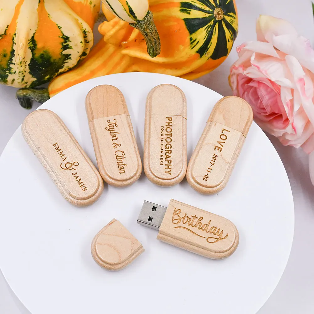 10pcs/lot USB 2.0 Wooden Usb 64gb USB Flash Drive Pendrive 4GB 8GB 16GB 32GB 64GB Memory Stick for Gift (Free Custom LOGO) view 3