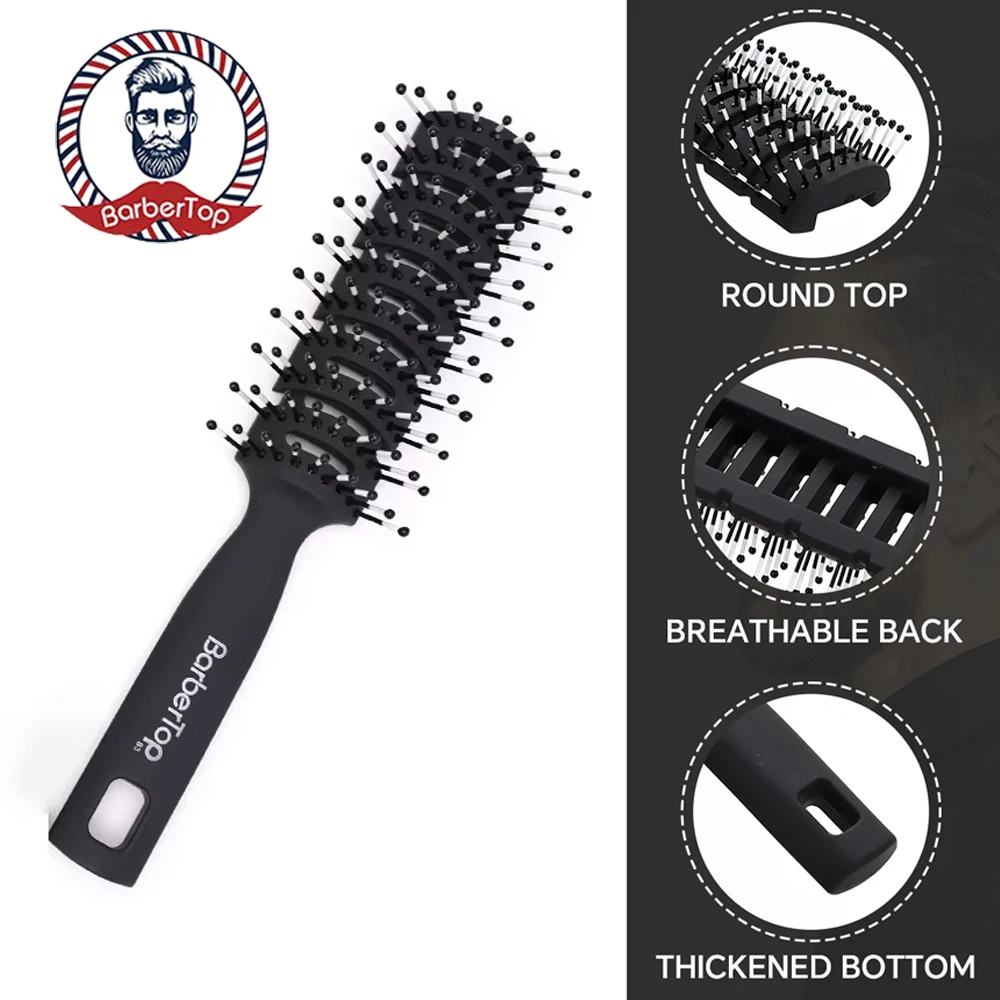 BABERTOP Barber Hair Dyeing Cutting Coloring Brush with Anti-Scalding Fish Bone Shape Comb Man's Hairstyling Tool