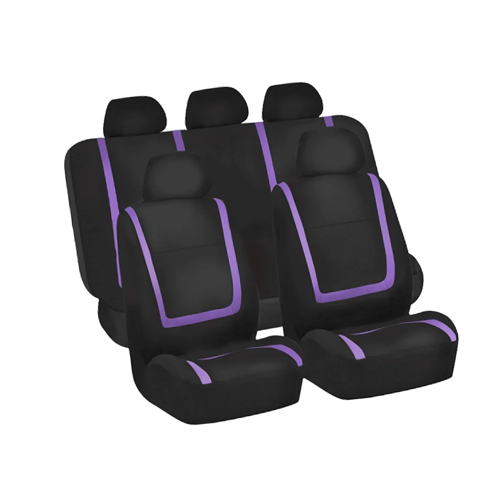 

9 pcs Car Seat Cover Universal Fit Thickened Durable Protection For Suv Trucks Auto Interior Accessory Purple