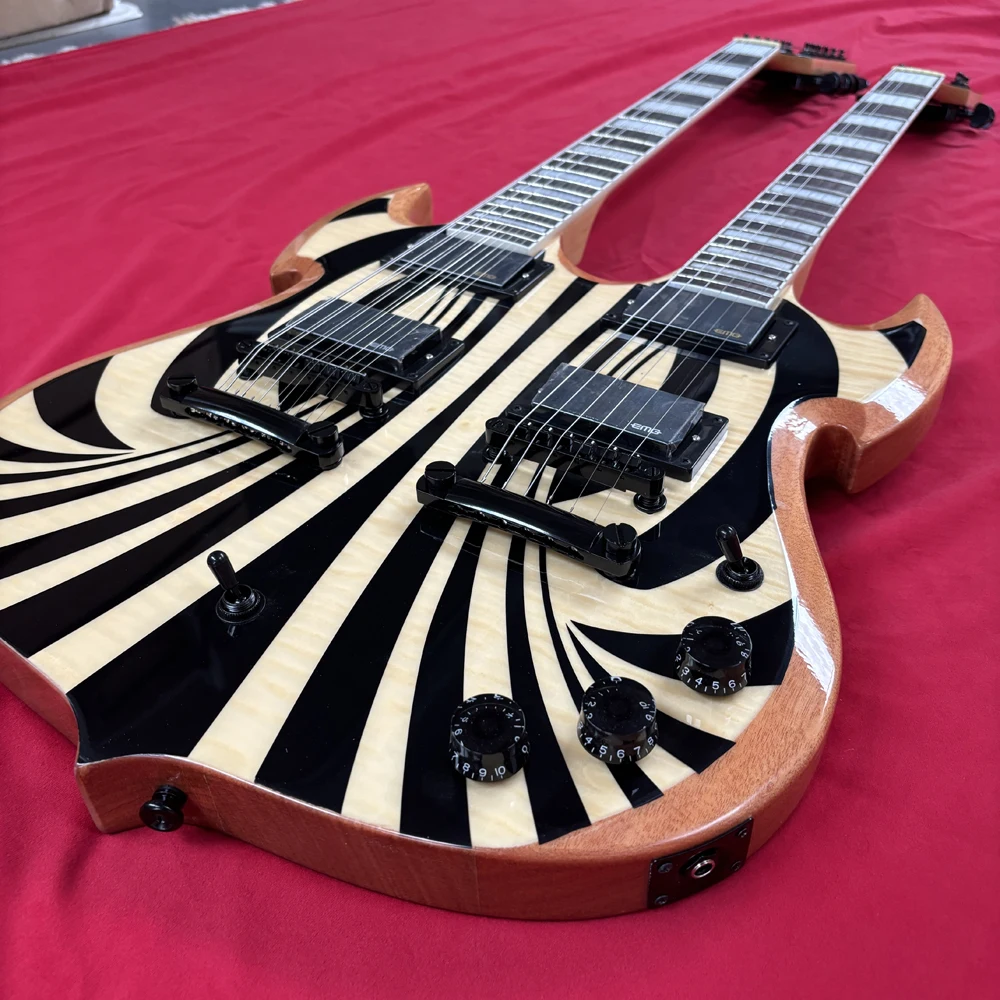 Double-neck Bass high-quality hardware, smooth frets, comfortable neck, balanced tone,stable tuning,