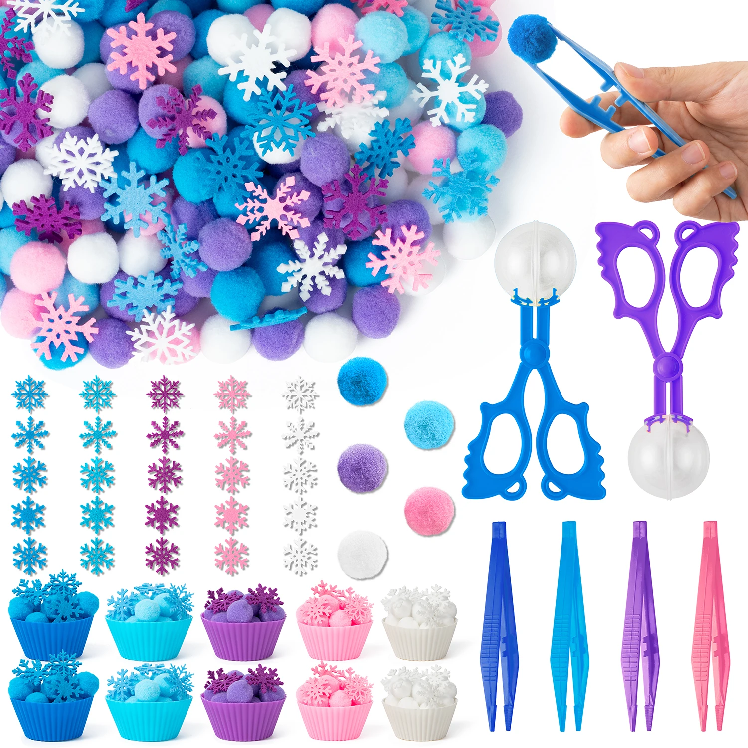 Winter Sensory Bin Filler Snowflake Counting Sorting Sensory Bin Filler For Christmas Party Game Early Education Preschool Learn