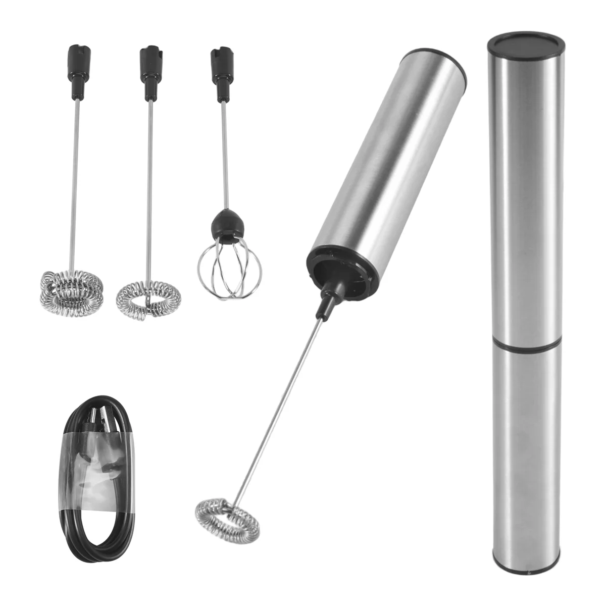 2025+ Milk Frother Handheld Coffee Frother Electric Whisk, USB Rechargeable Foam Maker Bubbler Egg Beater for Hot Chocolate