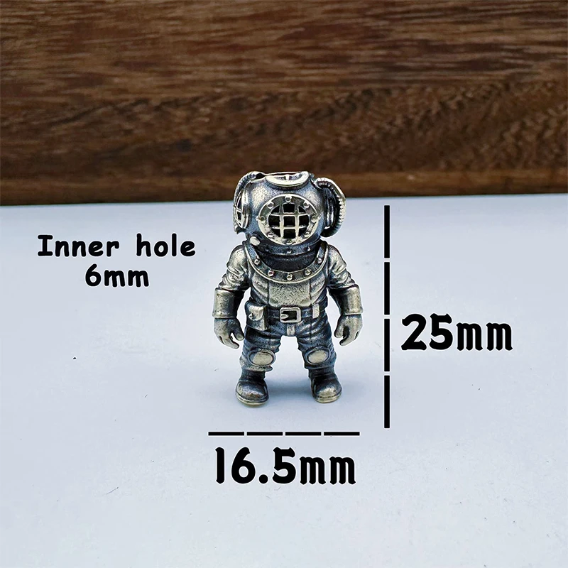 【xxx】Diver Figurine Brass Knife Beads EDC DIY  Woven Bracelets Lanyard Pendants Accessories Outdoor Tool Hangings Charms Gift view 5