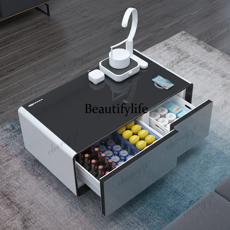 

M138 Newly Designed Coffee Table with Fridge Drawers and Cooling Storage Smart Table Living Room Smart Coffee Table