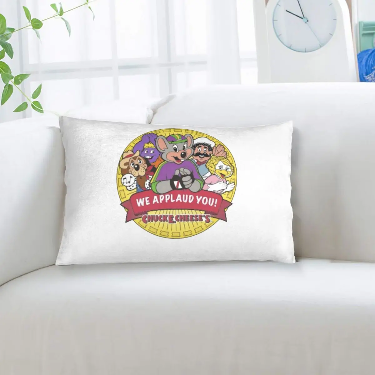 Funda de almohada rectangular Chuck E Cheese, funda de cojín decorativa para dormitorio, cama, hogar, almohada decorativa cómoda