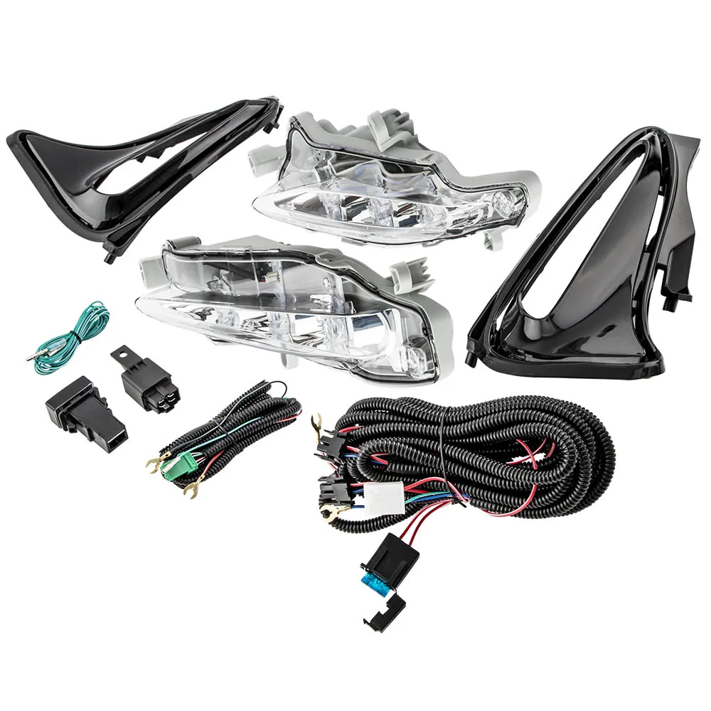 Left & Right LED Fog Lights Kit For Toyota Corolla L LE XLE 2017-19 Complete Set Complete LED Fog Lamp Kit Direct Fit