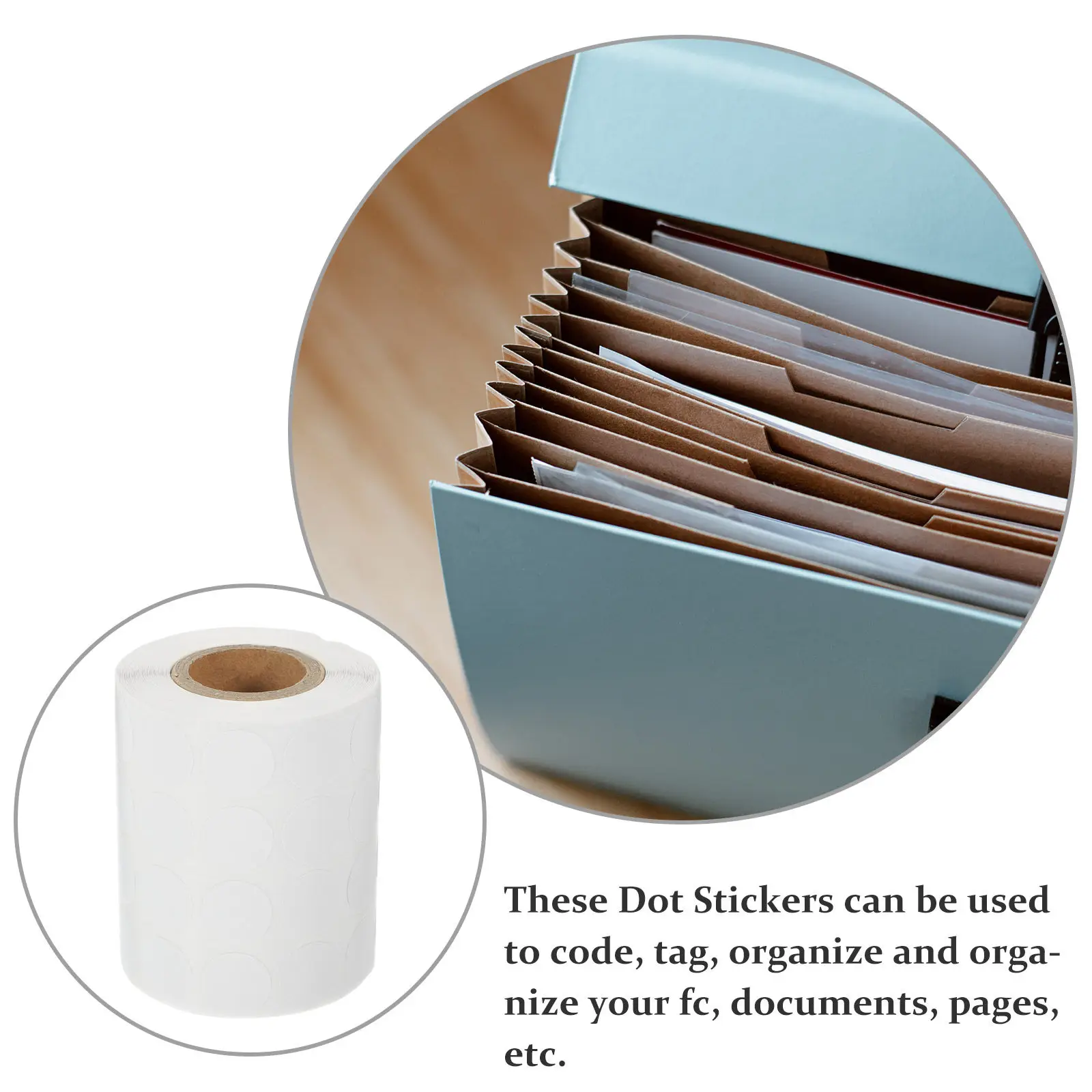 3000Pcs Blank Round Dot Stickers Self-Adhesive Coding Labels for Home Office Organization School Supplies Storage Jars Files view 4