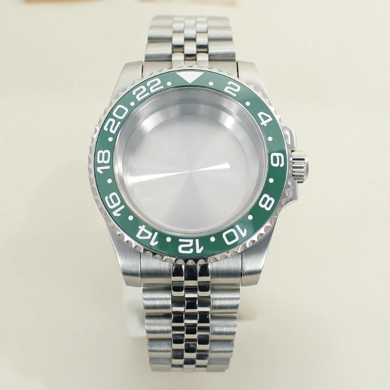 40mm GMT Case 316L Stainless Steel Watch Parts Sapphire Glass For Seiko NH35 NH36 8215 Eta 2824 PT5000 Movement Jubilee Bracelet