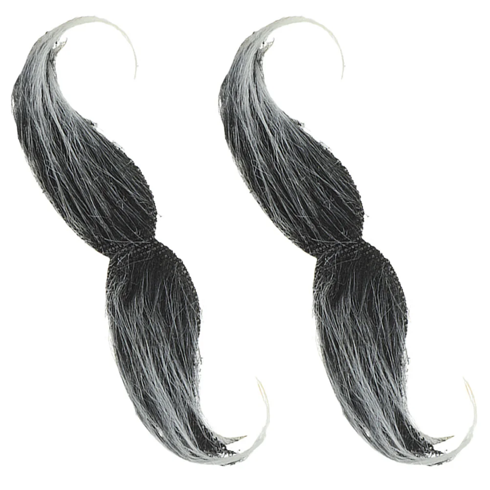 2 Pcs Halloween Beard Fake Realistic Mustache For Masquerade False Simulation Artificial Cosplay Mens Grooming Kit