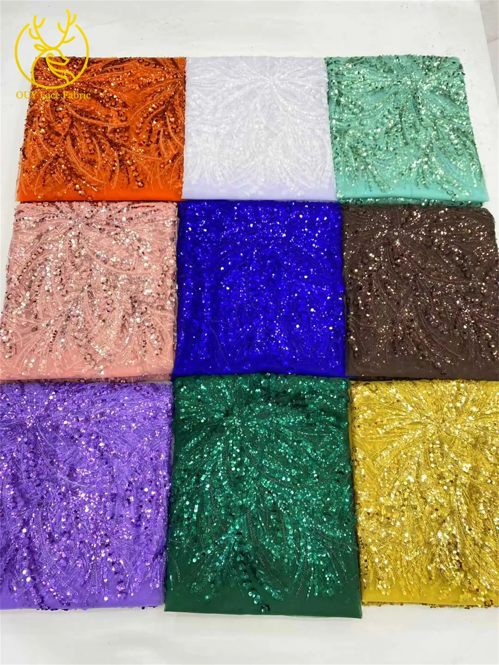 2026 Luxuriöser Afrikanischer Perlen-Pailletten-Spitzenstoff 5 Yards Französischer Nigerianischer Tüll-Netzstoff für Brautkleider und Abendkleider – Detail 3