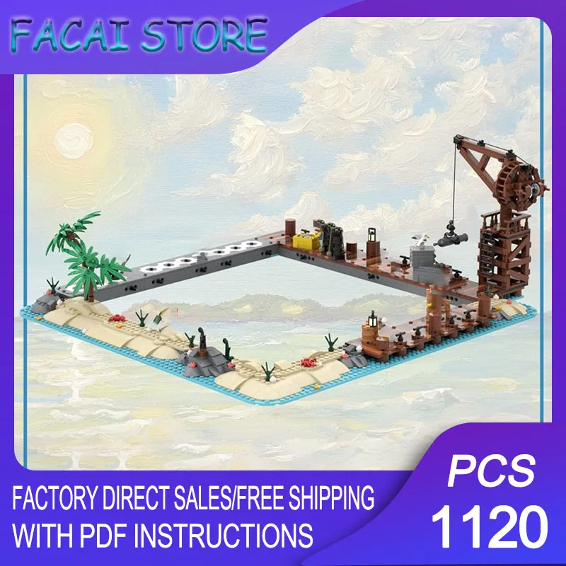 

Pirate Fortress Moc Building Bricks Modular Border module - Seafarer's Bay Technology Blocks Christmas DIY Toy Construction Gift