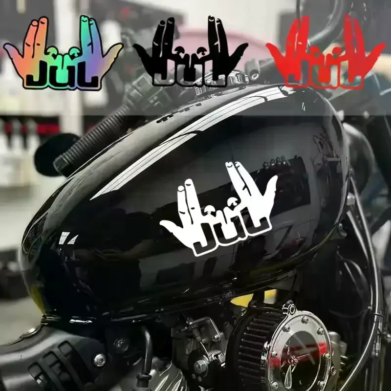 

5 шт. забавных водонепроницаемых виниловых наклеек JUL Finger для мотоциклов, велосипедов, шлемов, скутеров, обтекателей, топливных баков, кофров, для самостоятельного декорирования