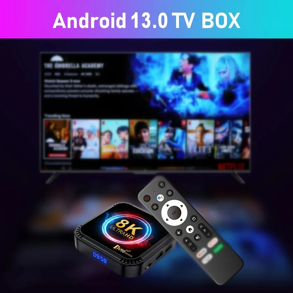 Android 13 TV Box USB3.0 WIFI6 ATV 8K RK3528 Quad Core 2.4G&5G Dual Wifi BT Voice Remote Control Media Player 4K Set Top Box