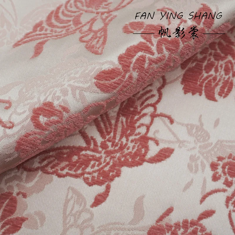 

2025 Dark pattern Thicken Double-Sided Butterfly Jacquard Fabric For Coat Telas Costura Tissus Couture ткань Sewing Stoffe