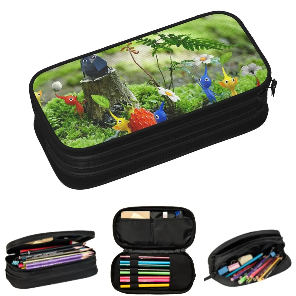 ピクミン 4 鉛筆ケース学生学校ペンボックス鉛筆バッグ大容量鉛筆ポーチ収納文具用品