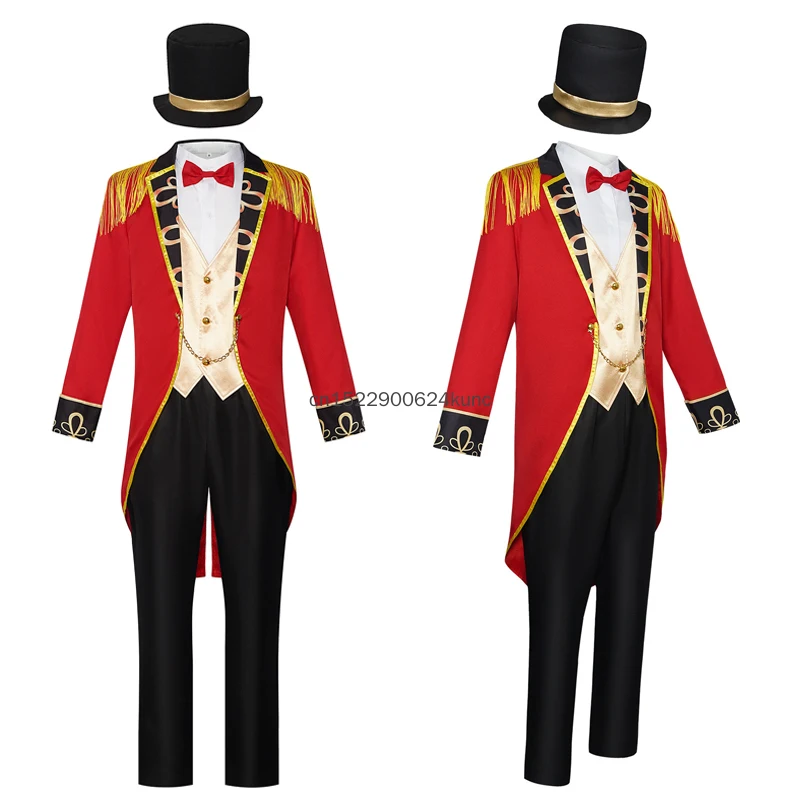 

Pre-Order Halloween Circus Performance Set for Men Medieval Circus Animal Trainer Magician Cosplay Costume Carnival Party Outfit
