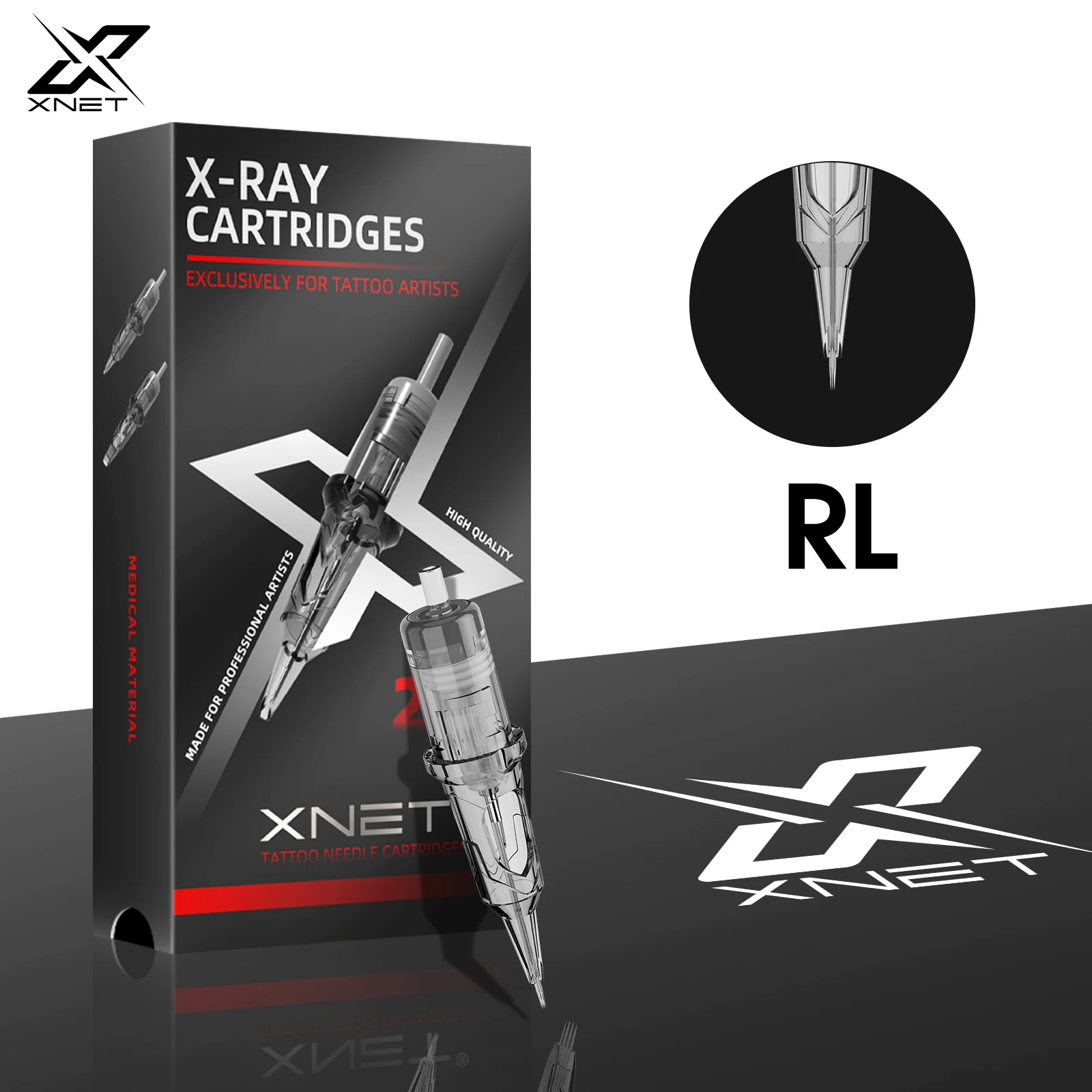 

XNET X-RAY иглы для тату-картриджей 20 шт. круглый лайнер RL одноразовые стерилизованные безопасные иглы для татуировок для роторных тату-машин