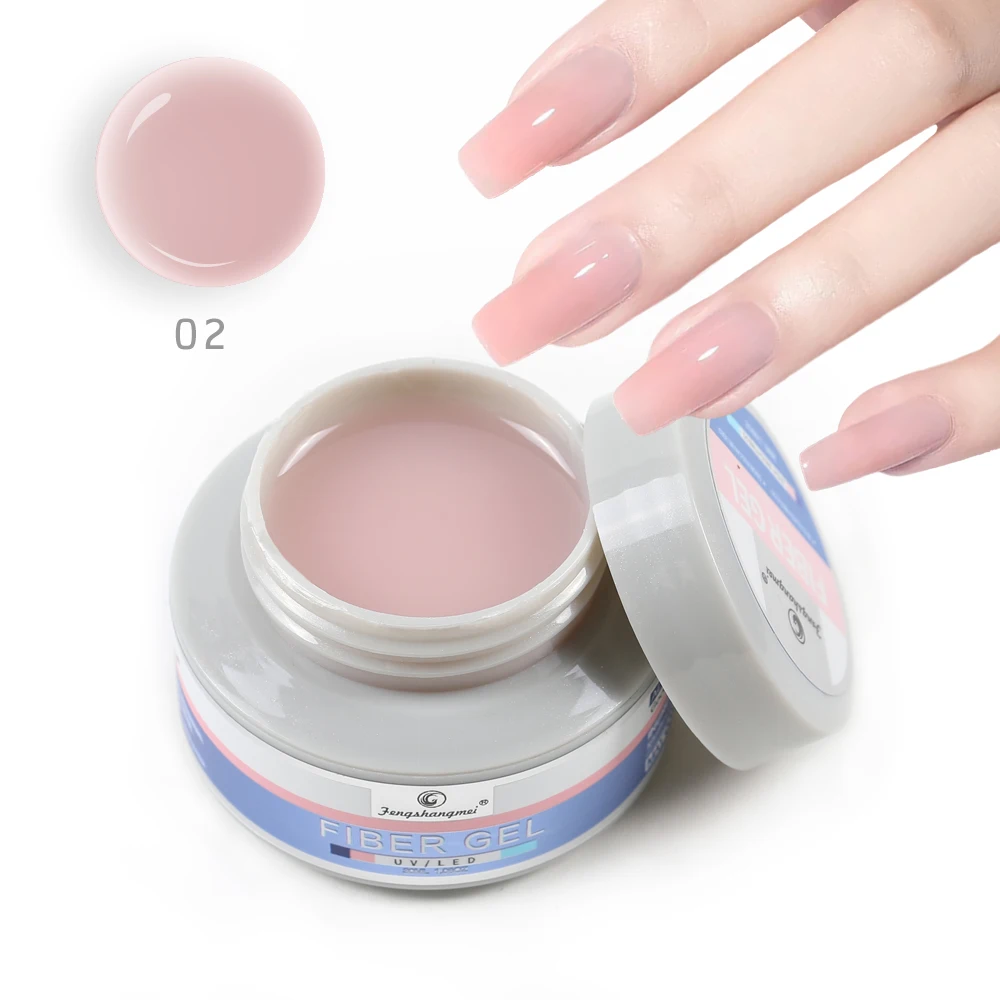 Gel duro UV para extensión de uñas, Gel Constructor transparente, esmalte de uñas de camuflaje Fengshangmei, manicura artística, 30g