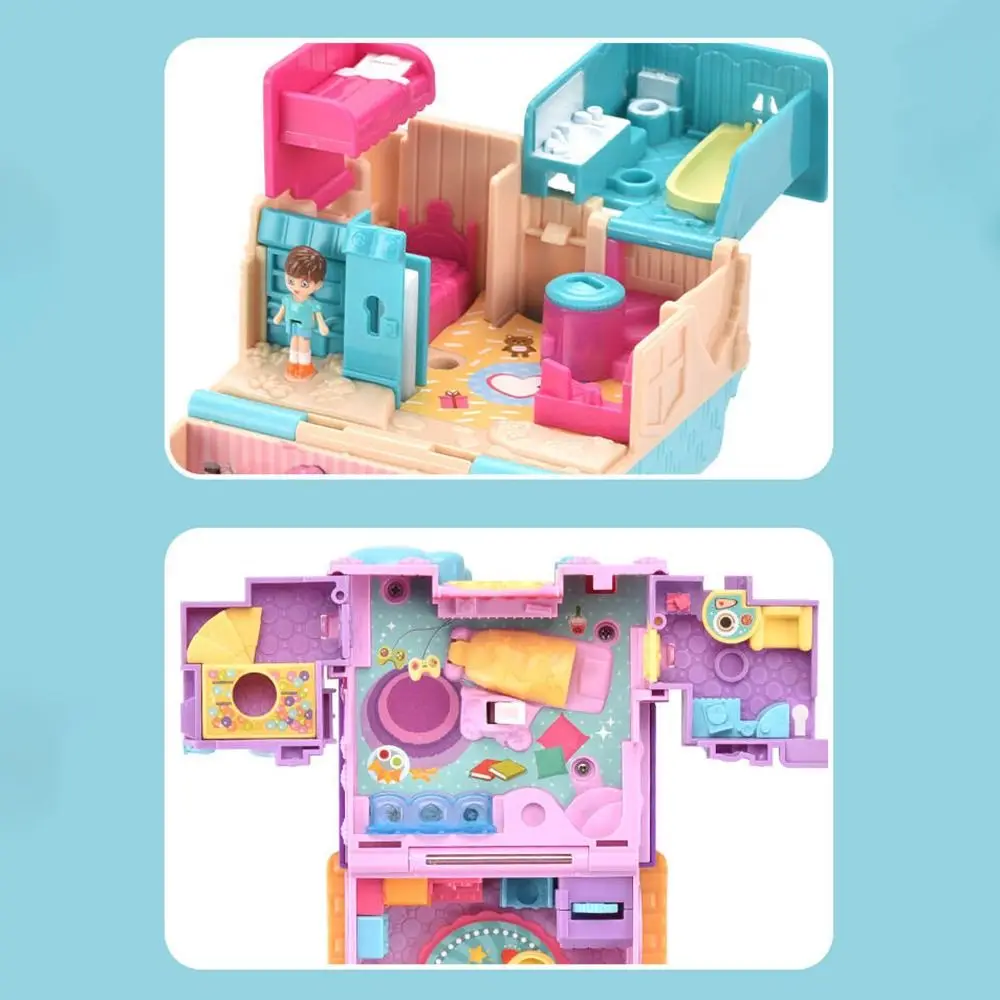 Creative Simulation Play House Expandable Interactive Houses with Furniture with Lighting and Music Cosplay