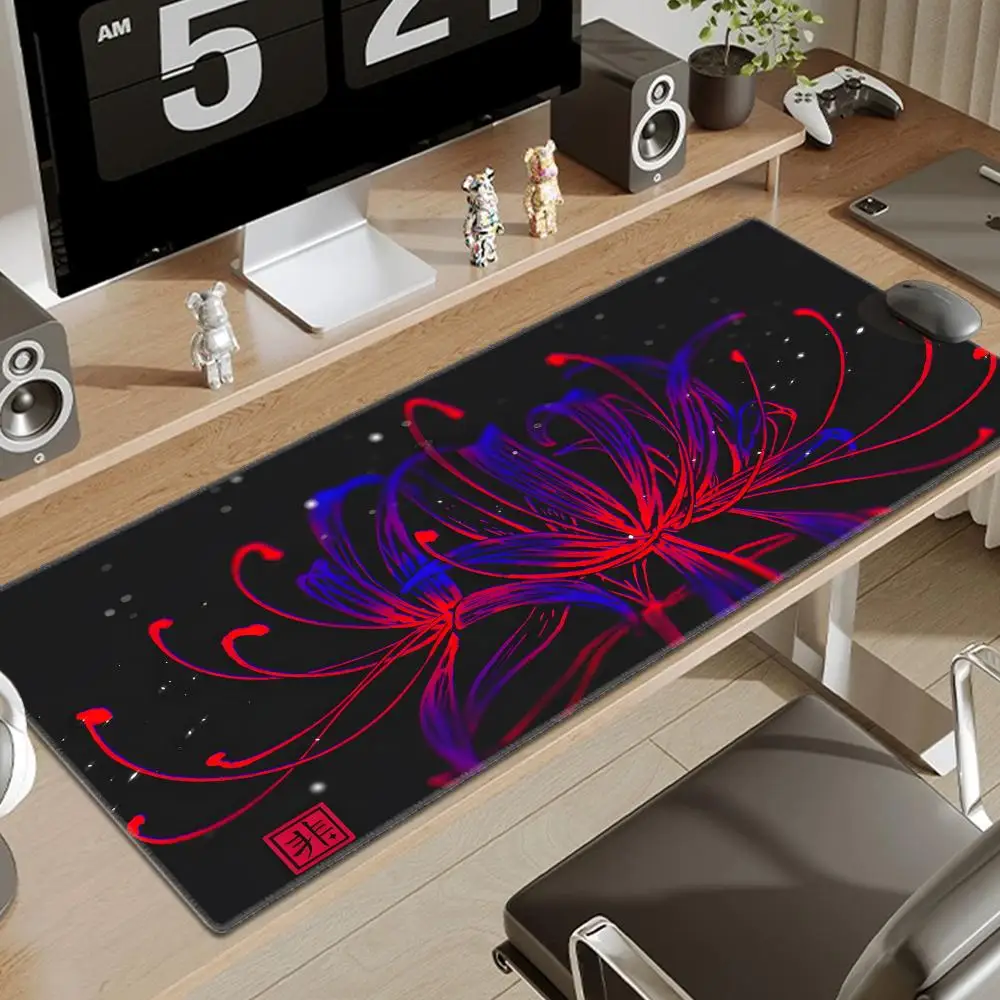 

Accessories Long Mousepad Red Spider Lily Mouse Pad XXL Desktop Keyboard Table Pads Large Game Rubber Anti-slip DeskMat Computer
