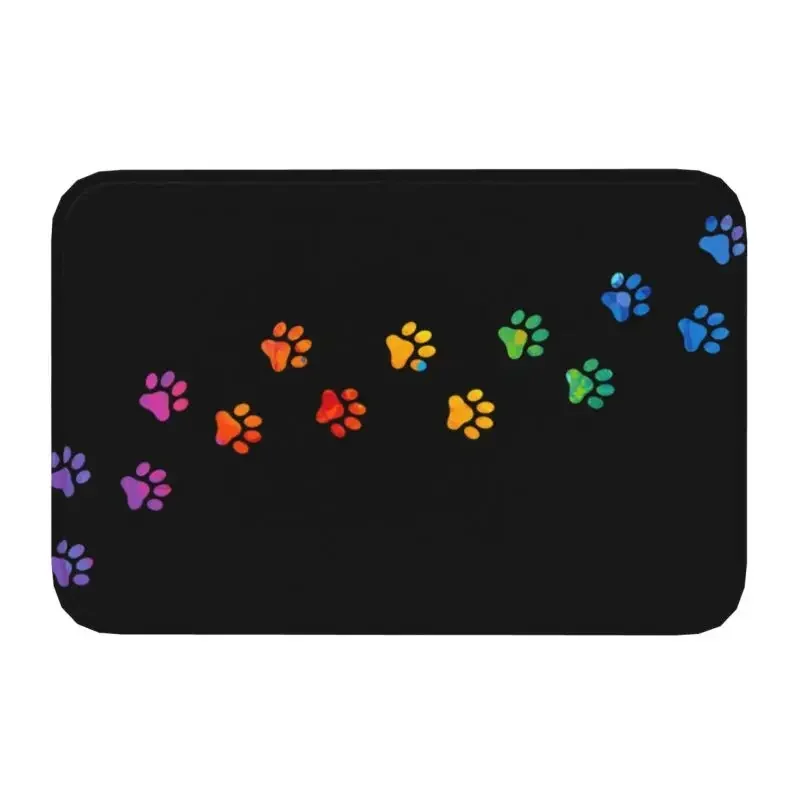 Colorful Dog Paw Front Door Floor Entrance Mat Outdoor Bath Kitchen Doormat Toilet Carpet Rug 40X60CM