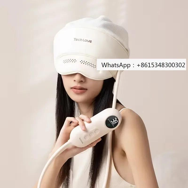 2024 New Product Pink Light Breathable Air Bag Massage To Relieve Head Fatigue Eye Massager With Heat Compression