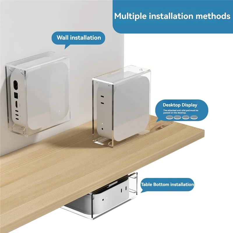 Desktop Stand Under Desk Stand For 2024 Mac Mini M4 Desktop Wall Mount Holder Behind The Monitor For Mac Mini M4