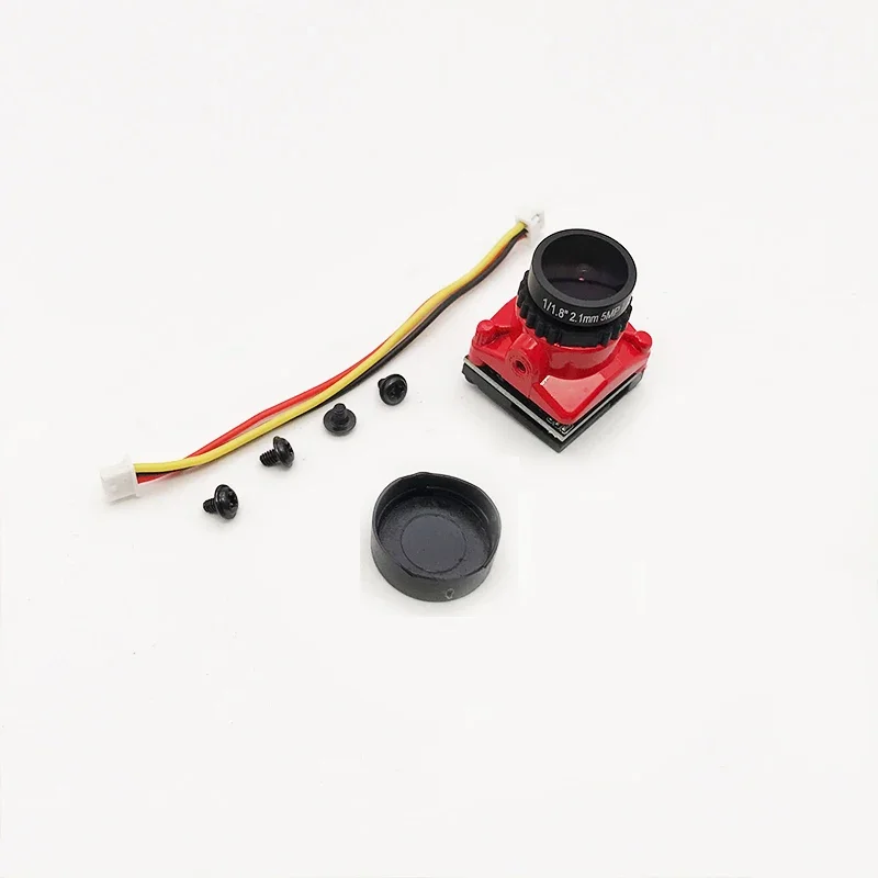 Cmos 1/1.8 1800TVL Mini FPV Camera 2.1mm Lens Power 5V-40V Red/Black for RC Drone