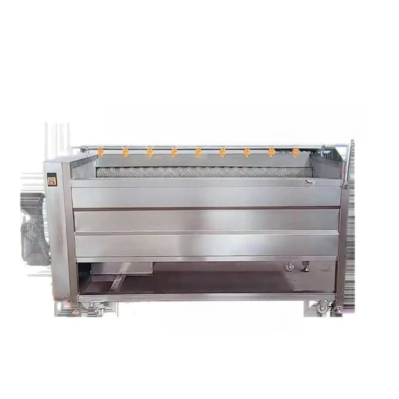 

Root vegetable brush roller cleaning machine, continuous ginger washing machine, automatic cleaning and peeling machine