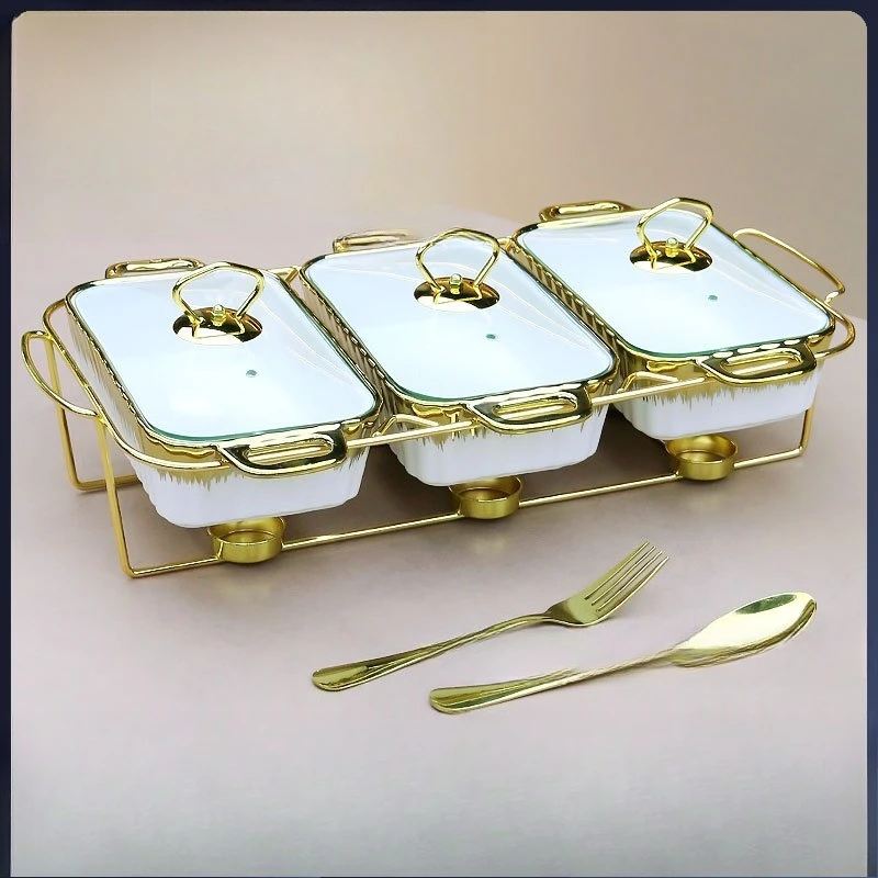 Amphora Ceramic Roasting Tableware Heating Soup Pot Dry Pot 3pcs Chafing Dish