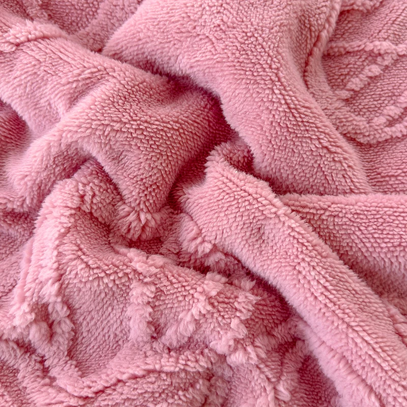 WOSTAR Soft warm coral fleece blanket pink butterfly jacquard winter thermal sofa throw thick bed blanket nap knee small quilts