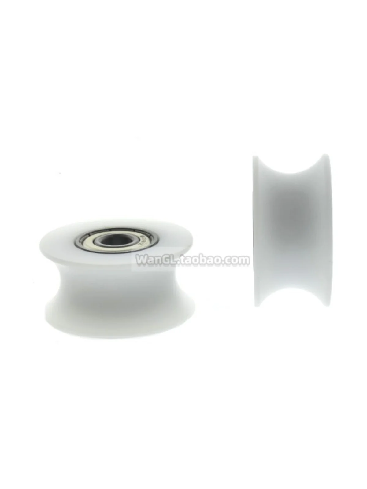 1Pc 8x40x20mm U-shaped bearing pulley R10mm white wrapped plastic track double bearing