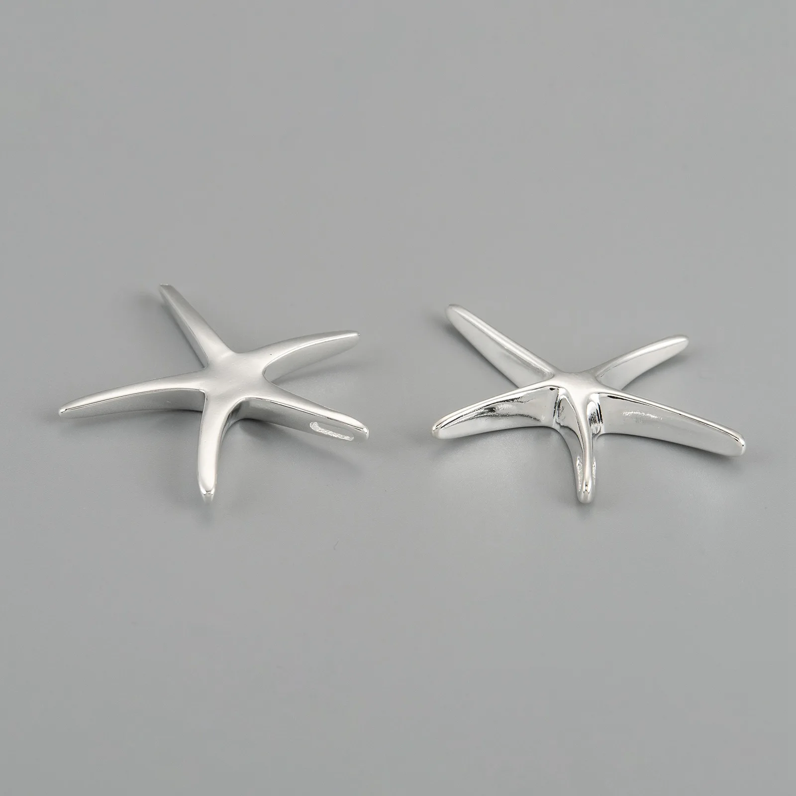 1pc Brass Starfish Pendant Silver Color Sea Star Charms Marine Theme Dangle for Stylish Jewelry DIY Making Supplies 32x32mm