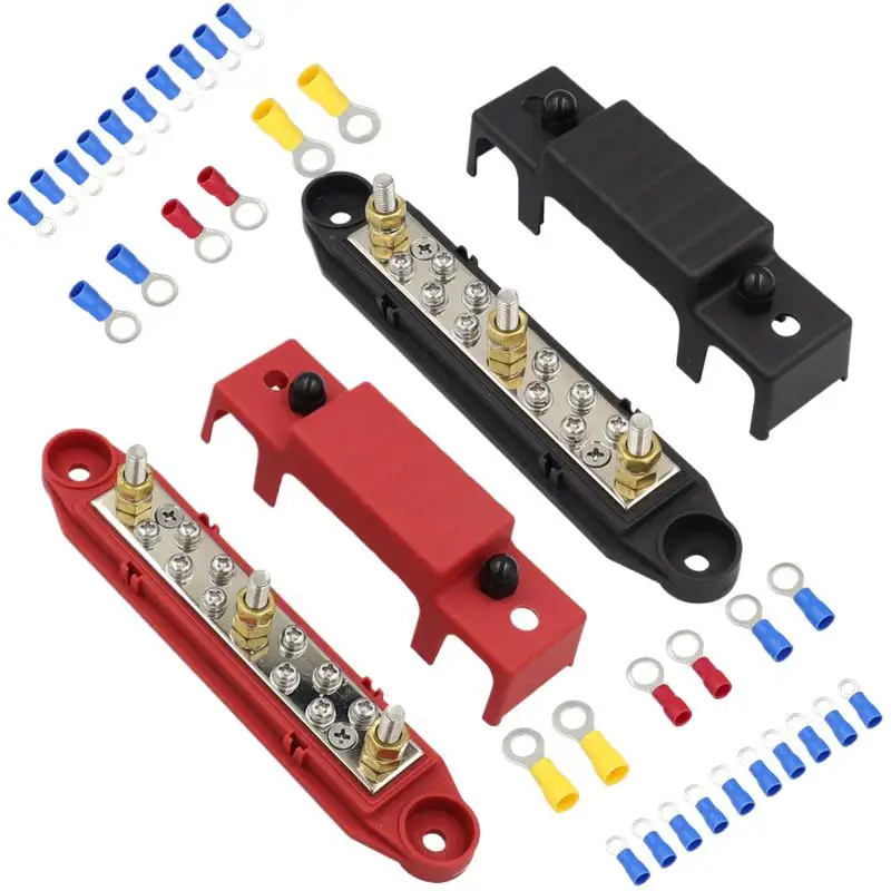 

Caravan RV Power Distribution Block M6 Studs Bus Bar 48V DC 150A Battery Busbar Terminal Set Stable Current Electrical Supplies