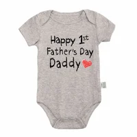 Happy 1st Father's Day Baby Bodysuit 100% Cotton Romper Gift for Daddy 4