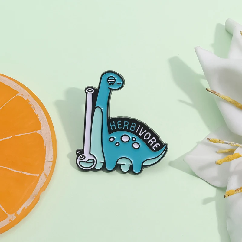 Herbivore Cartoon Enamel Pins Creative Cute Animal Lapel Badge Accessories Backpack Clothes Brooches Jewelry Gift for Friends