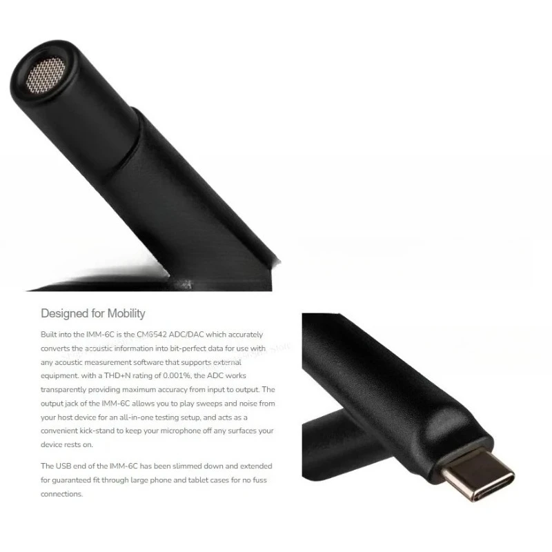 IM M-6C USB-C Measuring Microphone - Calibrated Omnidirectional Mic for Mobile Phone & Tablet Audio Analysis
