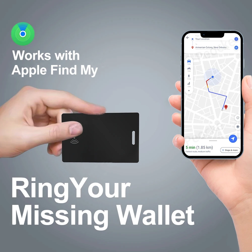 محفظة مضادة للخسارة تتبع الموقع GPS العلامة الذكية مع iPhone Find My Bluetooth Device بطاقة رفيعة للغاية شحن لاسلكي IP67