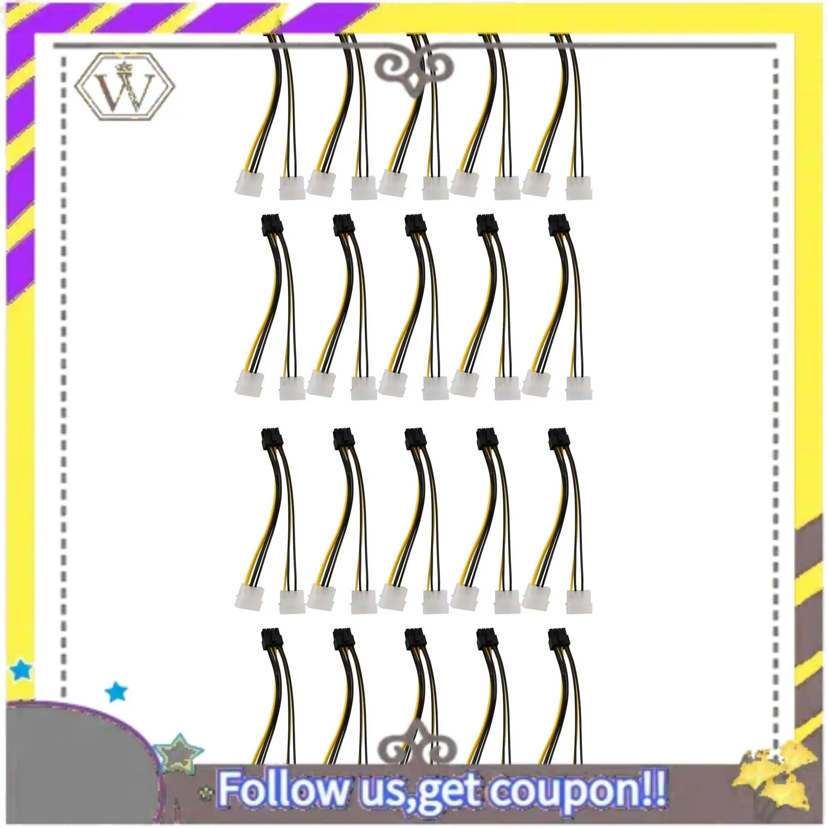 

AU33-20PCS 2 Molex 4-контактный на 8-контактный PCI Express видеокарта Pci-E ATX PSU Кабель-переходник Molex на Pcie 8-контактный