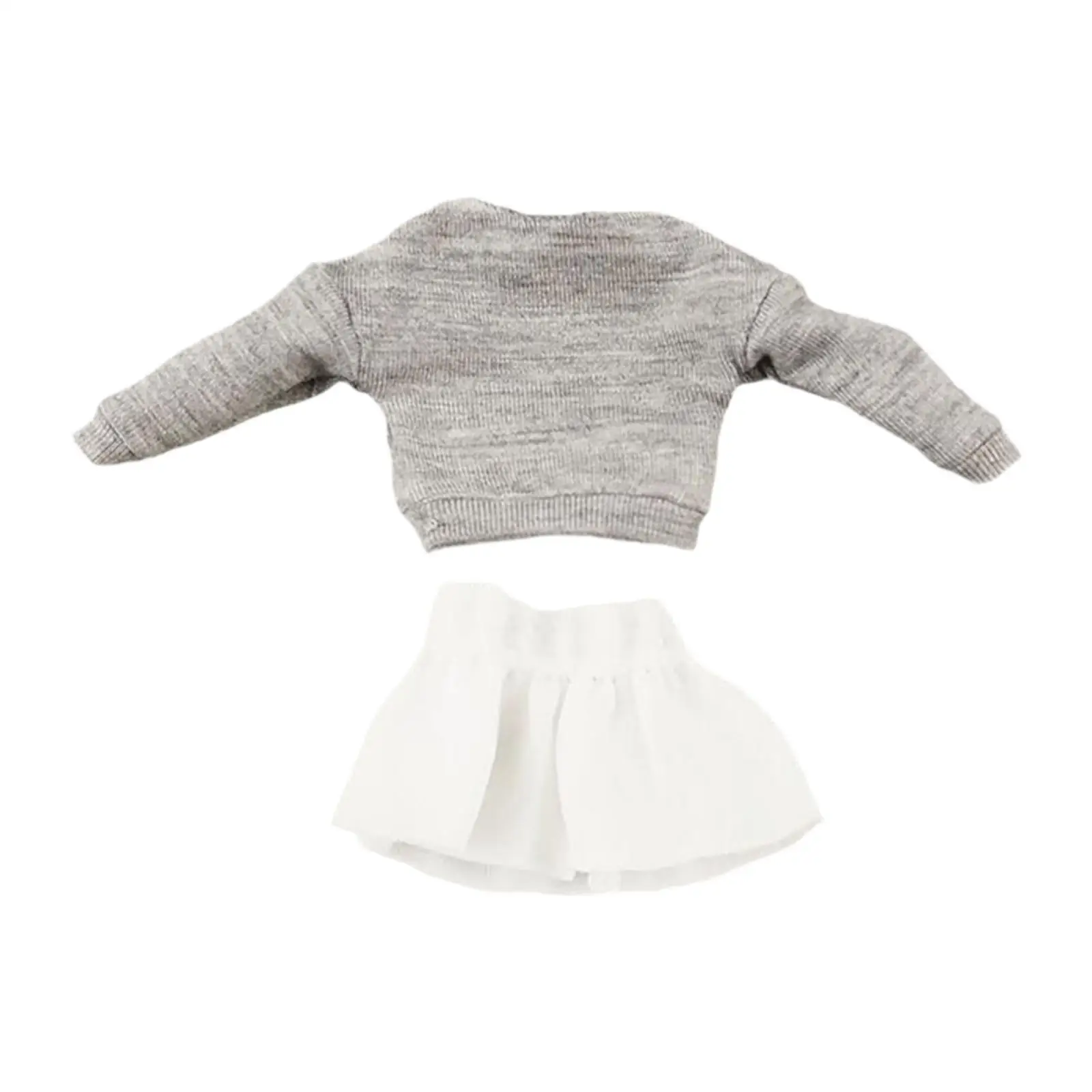 

1/12 Miniature Long Sleeve Pullover and Skirt Costume for 6'' Action Figures