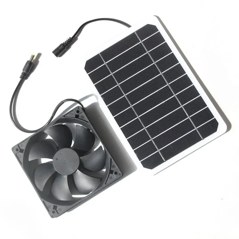 15W 5V Solar Powered Panel Fan Outdoor Exhaust Fan Air Extractor Pet Chicken House Air Flow Solar Fan for Home Office Greenhouse