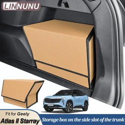 LINNUNU Trunk storage box Fit for Geely Starray Atlas II Boyue L Car Soft leather Storage box on the side slot of the trunk